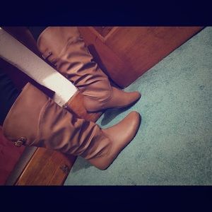 Tall brown boots